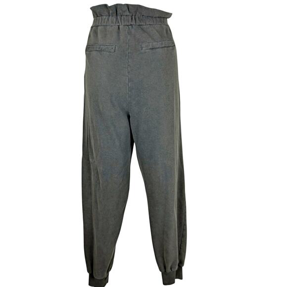 7 for all Mankind Women's MED High Paper Bag Waist Tasseled Distressed Jogger - Picture 3 of 10